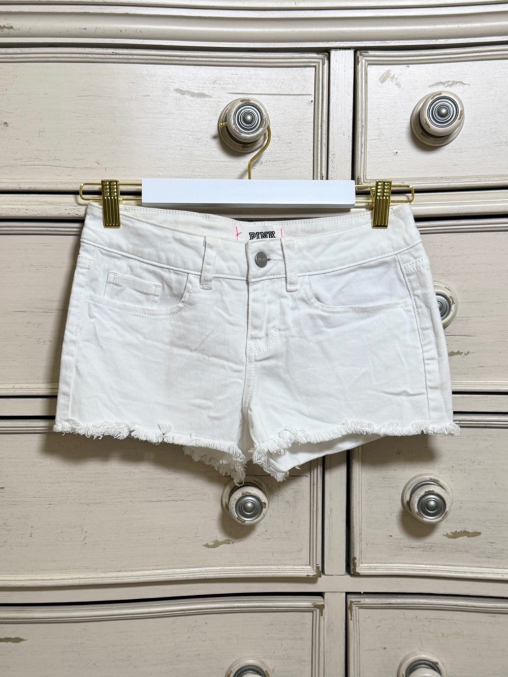 Pink VS Frayed Denim Cutoff Shorts - Picture 1 of 5
